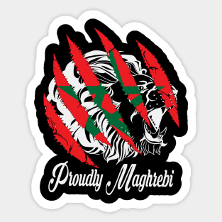 Proud Maghreb Moroccan Flag Atlas Lion Soccer Gift Sticker